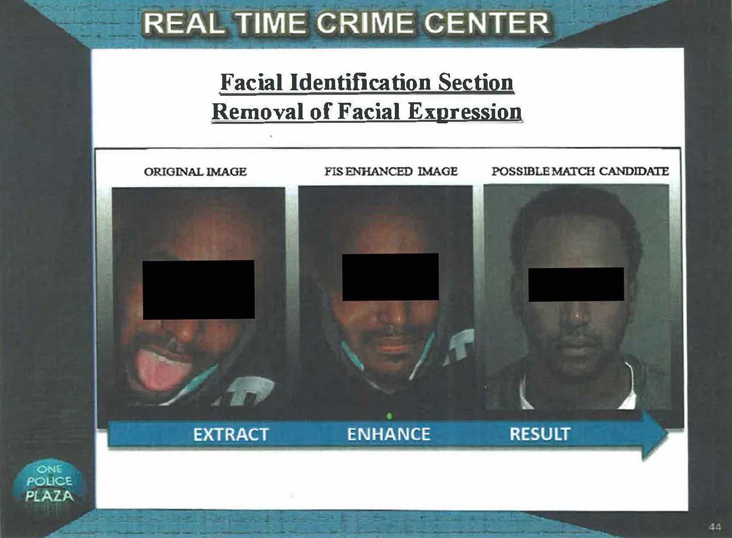 NYPD "removal of facial expression"